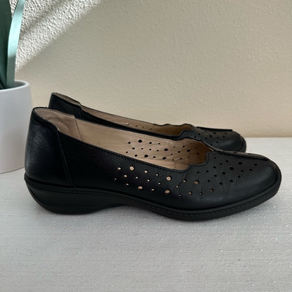 Hotter Zoe Black Soft Leather Wedge Loafers Woman’s EU39 US8 - Picture 6 of 13